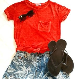 Awake Orange Burnout T-Shirt Featherweight Small